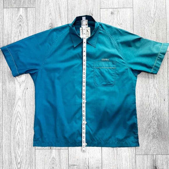 Silas and Maria Holmes Vintage S/S Bowling Shirt Size XL Teal 90s Skateboarding - Picture 10 of 10